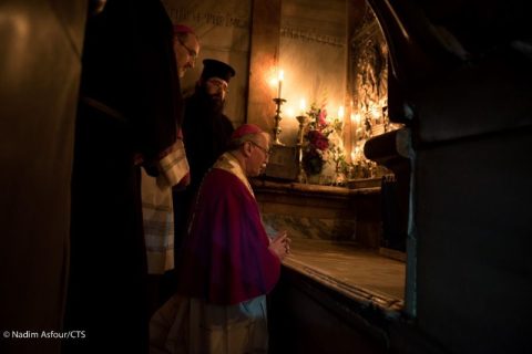 Ingreso solemne en el Santo Sepulcro del nuevo delegado apostólico en Tierra Santa, Leopoldo Girelli