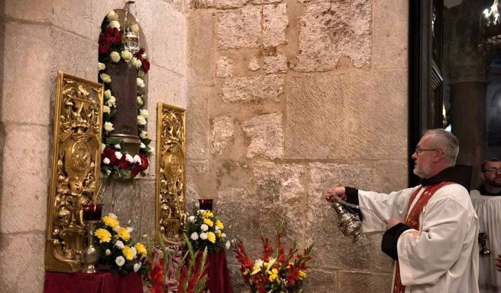 El Miércoles Santo se veneró en Jerusalén la Columna de la Flagelación: hay datos de ella desde el año 333