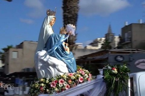 La Virgen del Carmen tuvo que modificar su recorrido y no hubo procesión, pero recorrió las calles de Haifa