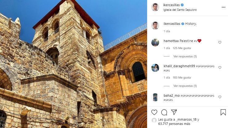 Una visión del exterior del Santo Sepulcro en el Instagram de Iker Casillas