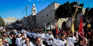 Procesión de Navidad en Nazareth, en 2019... el pueblo con más cristianos árabes