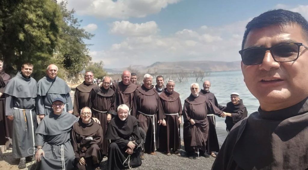 Franciscanos peregrinos en Tierra Santa.