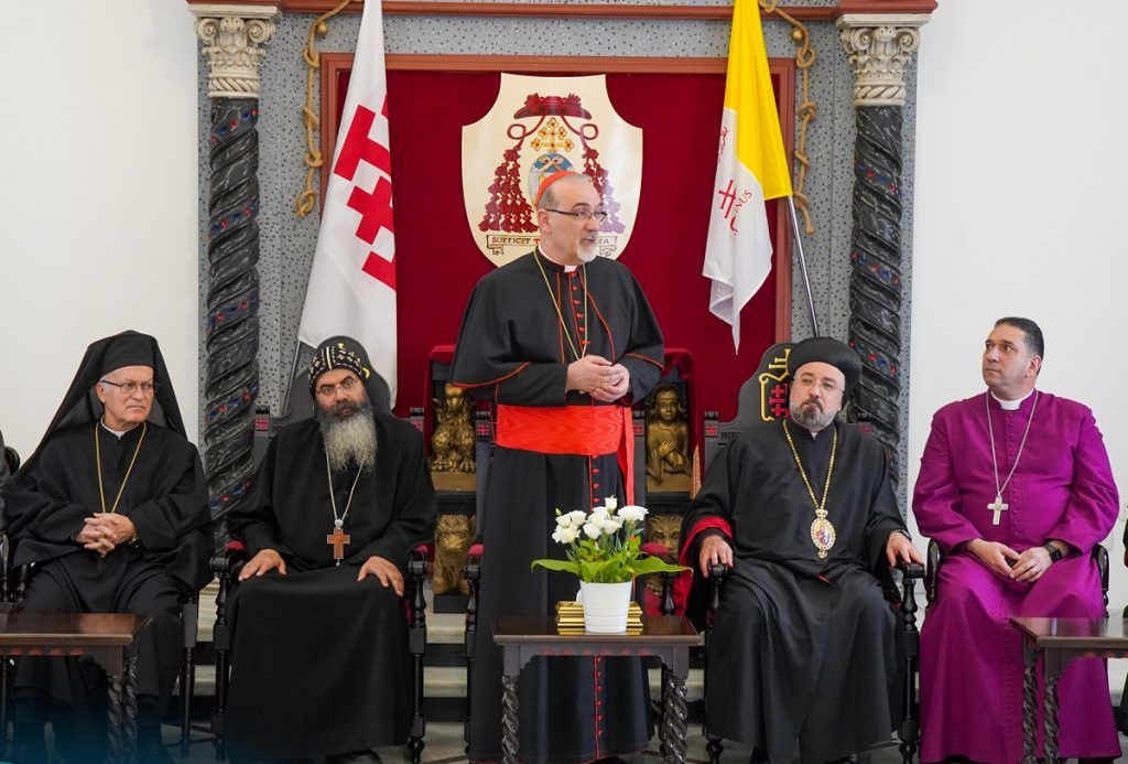 El cardenal Pizzaballa recibe a líderes siríacos, coptos y anglicanos por la Pascua latina de 2024