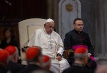 Francisco en la jornada de oración por la paz.