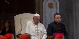 Francisco en la jornada de oración por la paz.