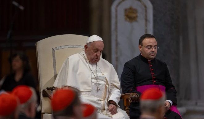 Francisco en la jornada de oración por la paz.